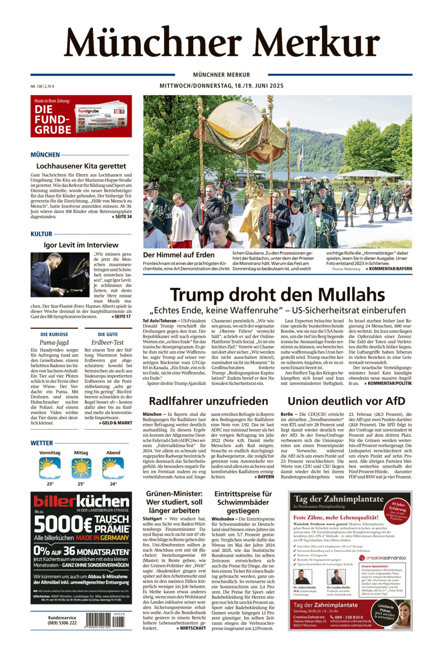 Münchner Merkur - Stadt vom Mittwoch, 18.06.2025