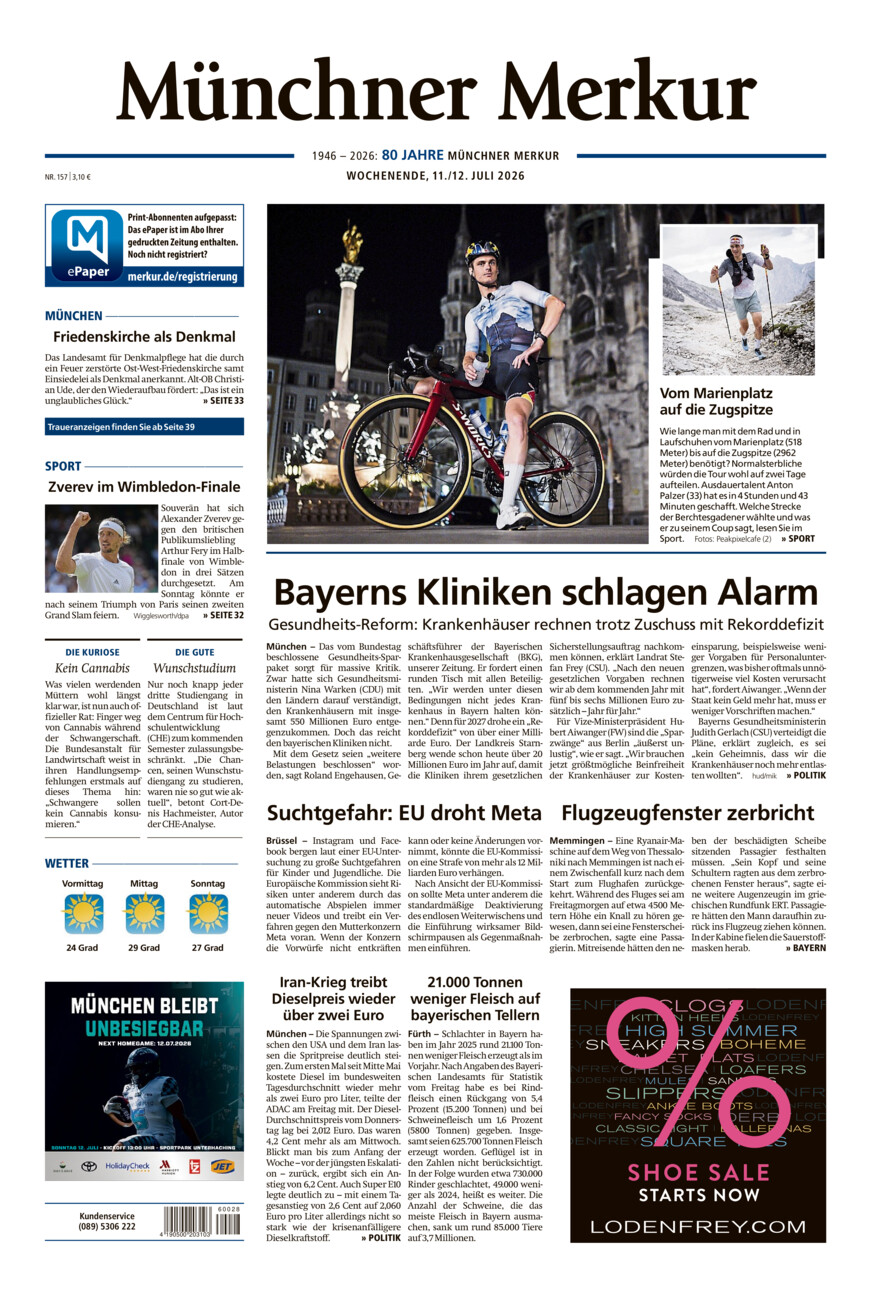 Münchner Merkur - Stadt vom Samstag, 11.07.2026