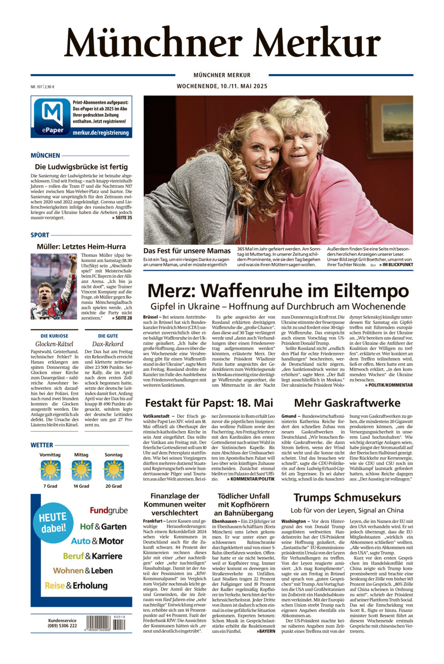 Münchner Merkur - Stadt vom Samstag, 10.05.2025