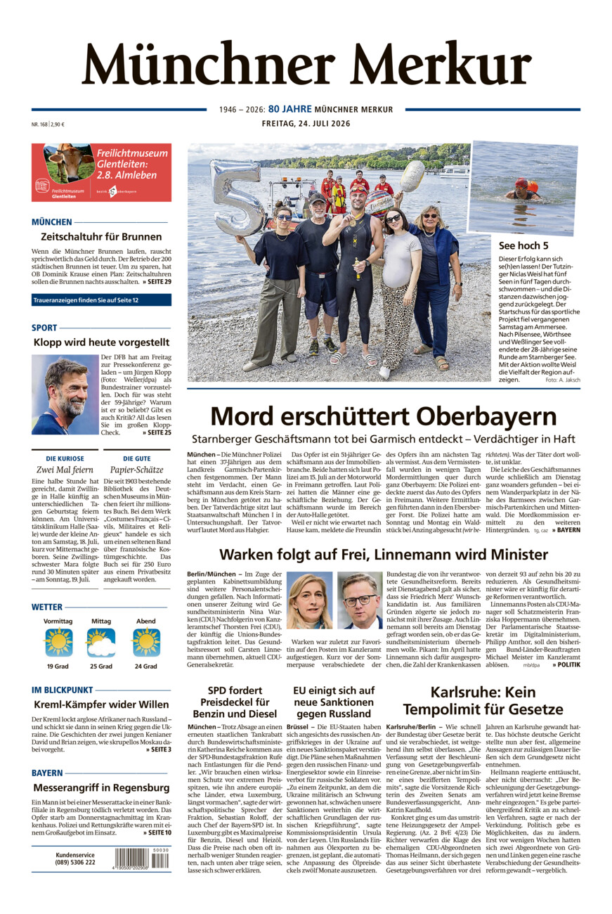 Münchner Merkur - Stadt vom Freitag, 24.07.2026