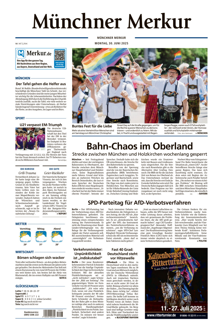 Münchner Merkur - Stadt vom Montag, 30.06.2025