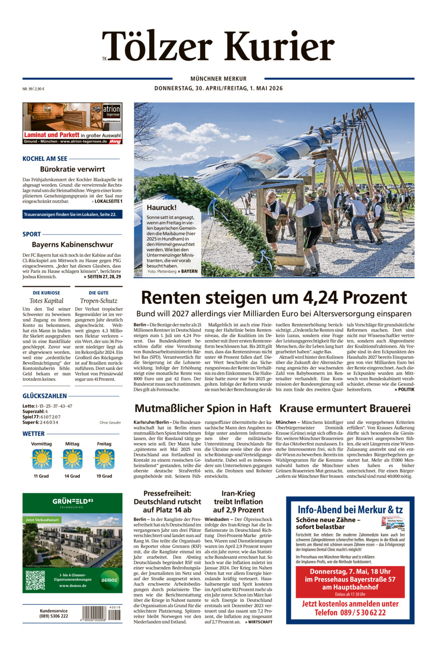 Tölzer Kurier (TK) vom Donnerstag, 30.04.2026