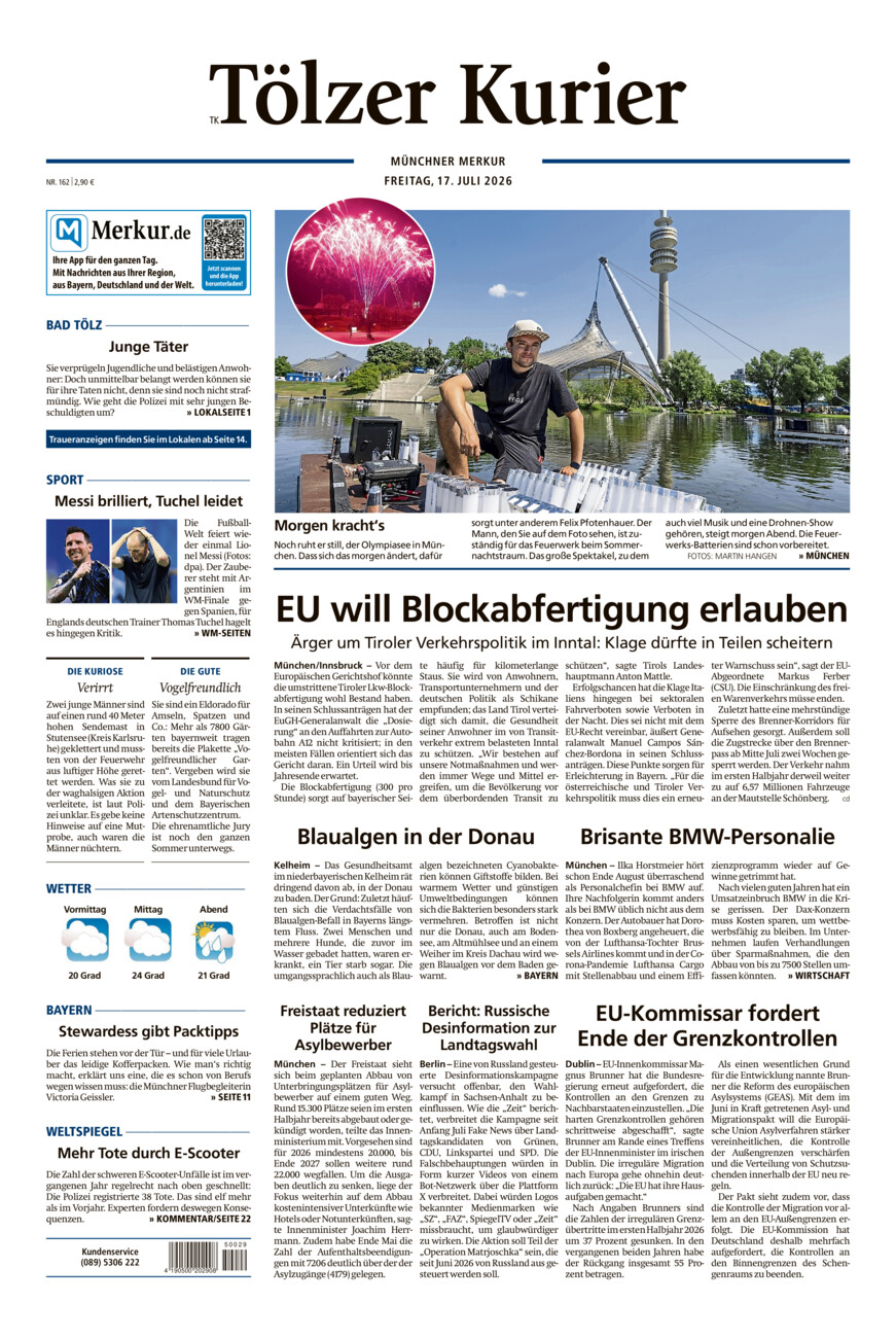 Tölzer Kurier (TK) vom Freitag, 17.07.2026