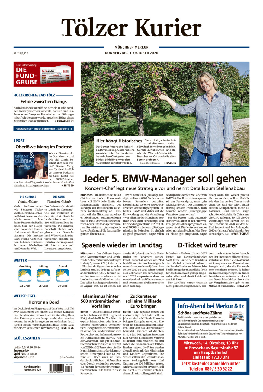Tölzer Kurier (TK) vom Donnerstag, 01.10.2026