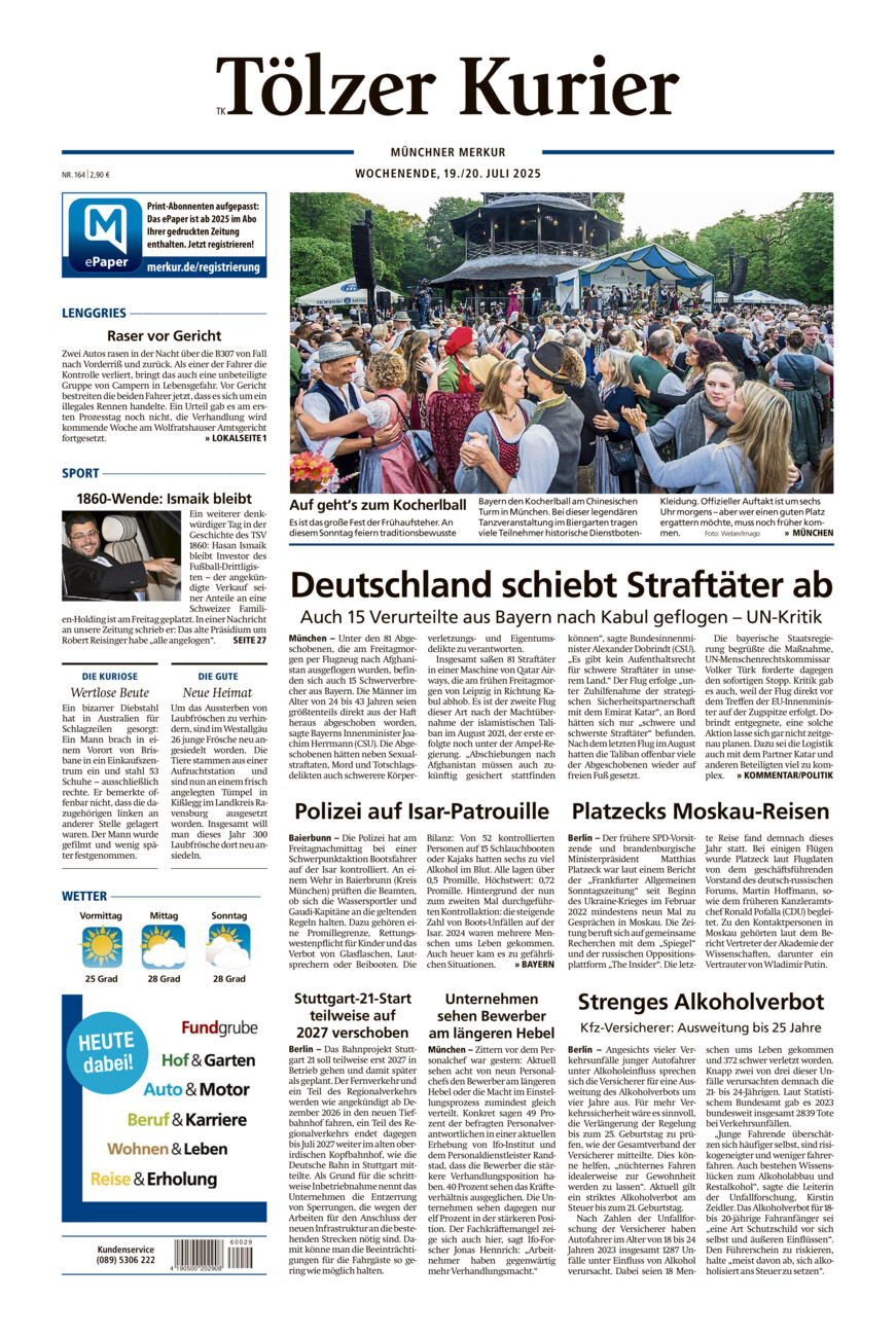 Tölzer Kurier (TK) vom Samstag, 19.07.2025