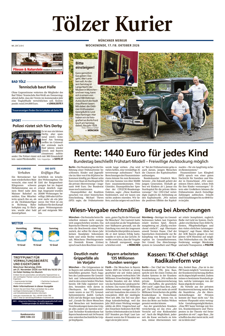 Tölzer Kurier (TK) vom Samstag, 17.10.2026