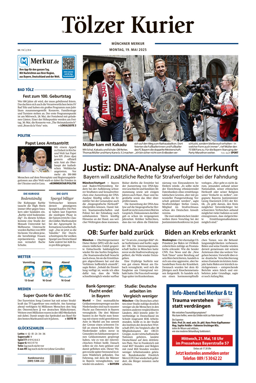 Tölzer Kurier (TK) vom Montag, 19.05.2025