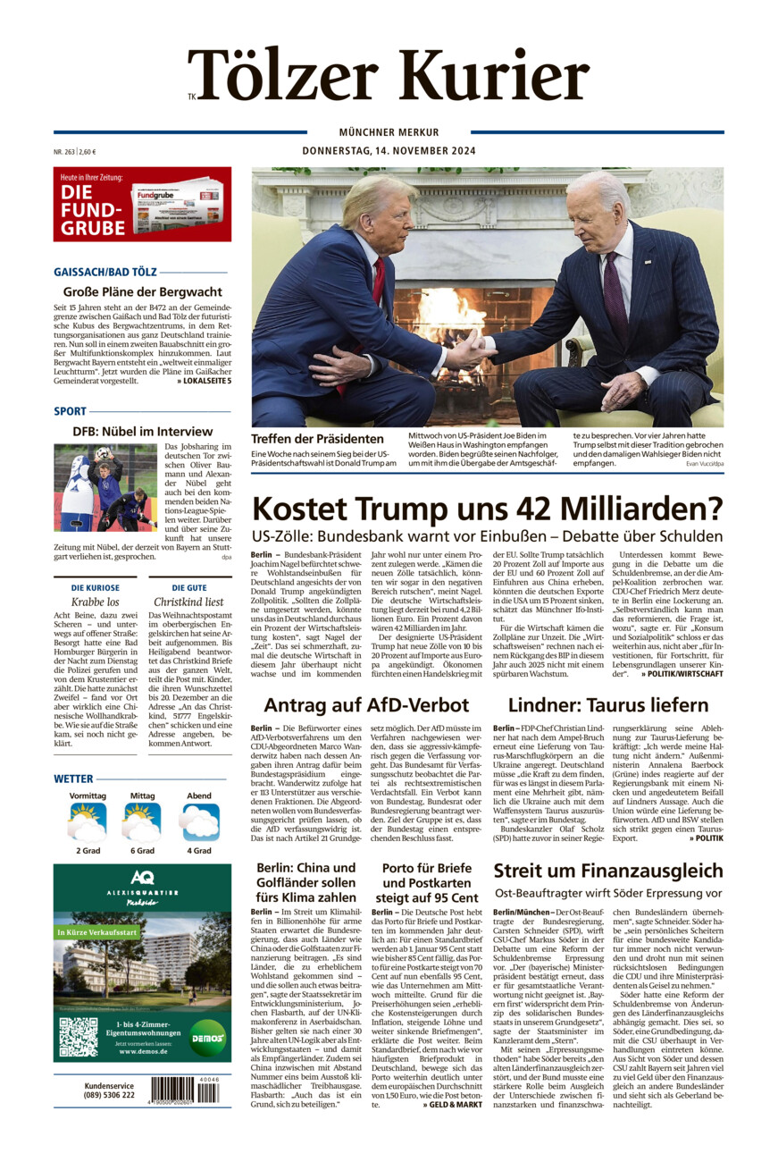 Tölzer Kurier (TK) vom Donnerstag, 14.11.2024