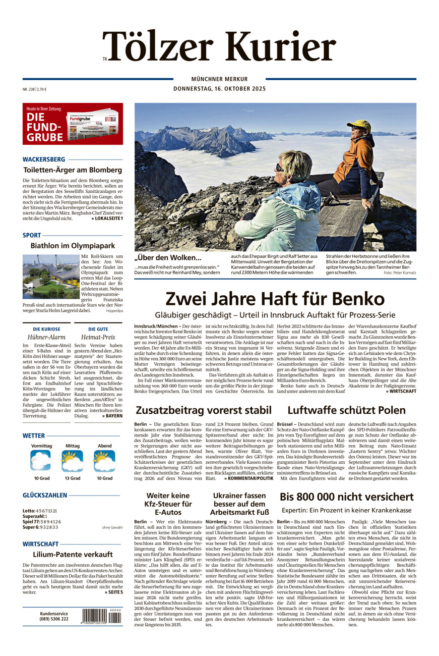 Tölzer Kurier (TK) vom Donnerstag, 16.10.2025
