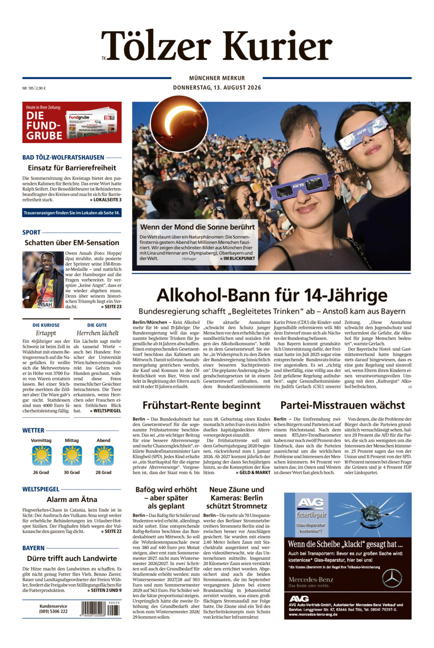 Tölzer Kurier (TK) vom Donnerstag, 13.08.2026