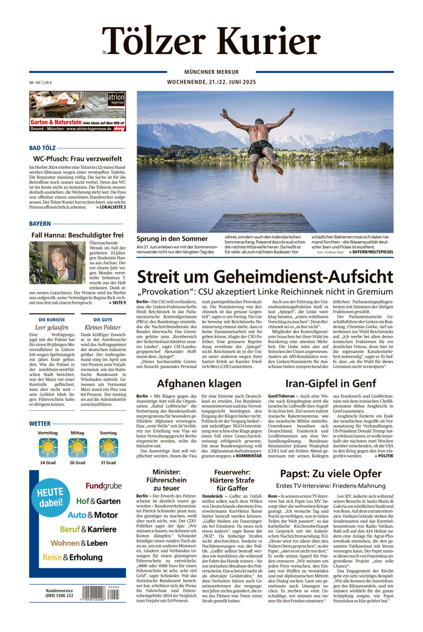 Tölzer Kurier (TK) vom Samstag, 21.06.2025
