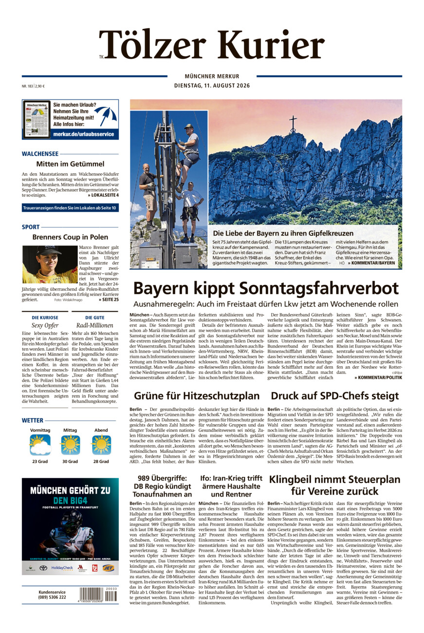 Tölzer Kurier (TK) vom Dienstag, 11.08.2026