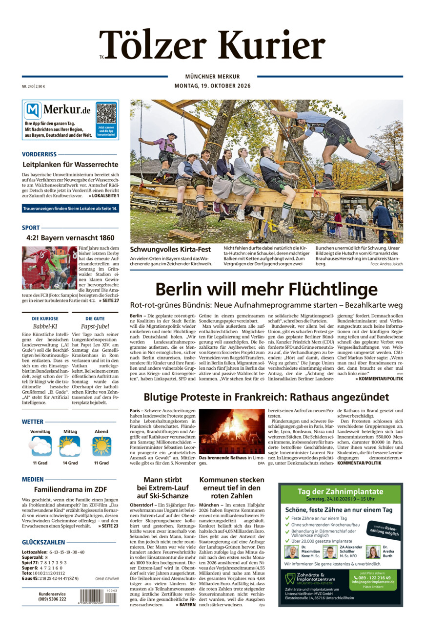 Tölzer Kurier (TK) vom Montag, 19.10.2026
