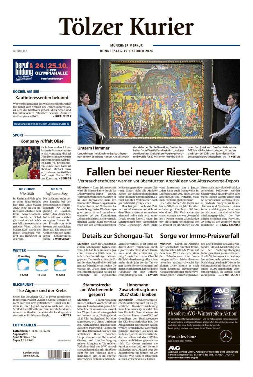 Tölzer Kurier (TK) vom Donnerstag, 15.10.2026