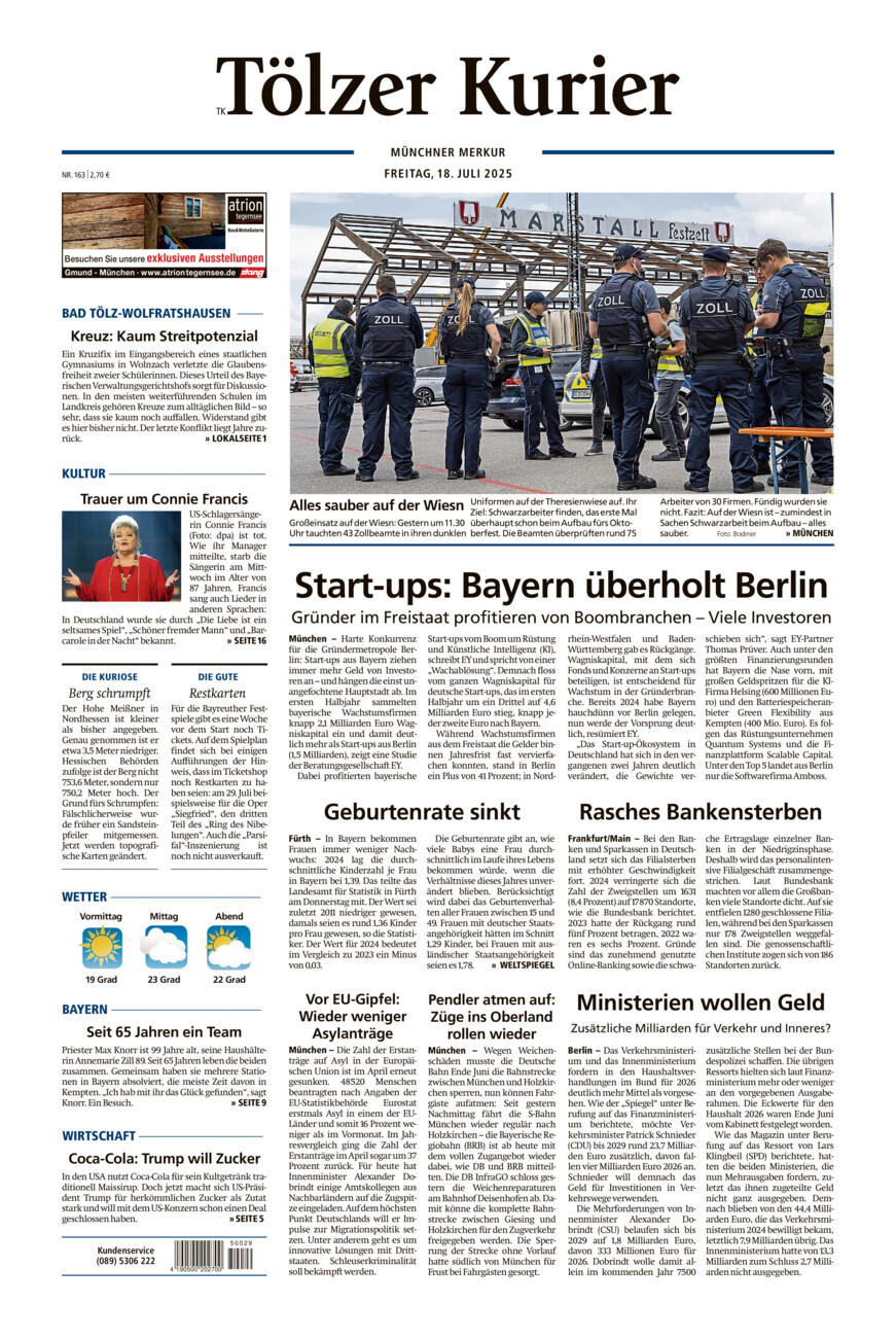 Tölzer Kurier (TK) vom Freitag, 18.07.2025