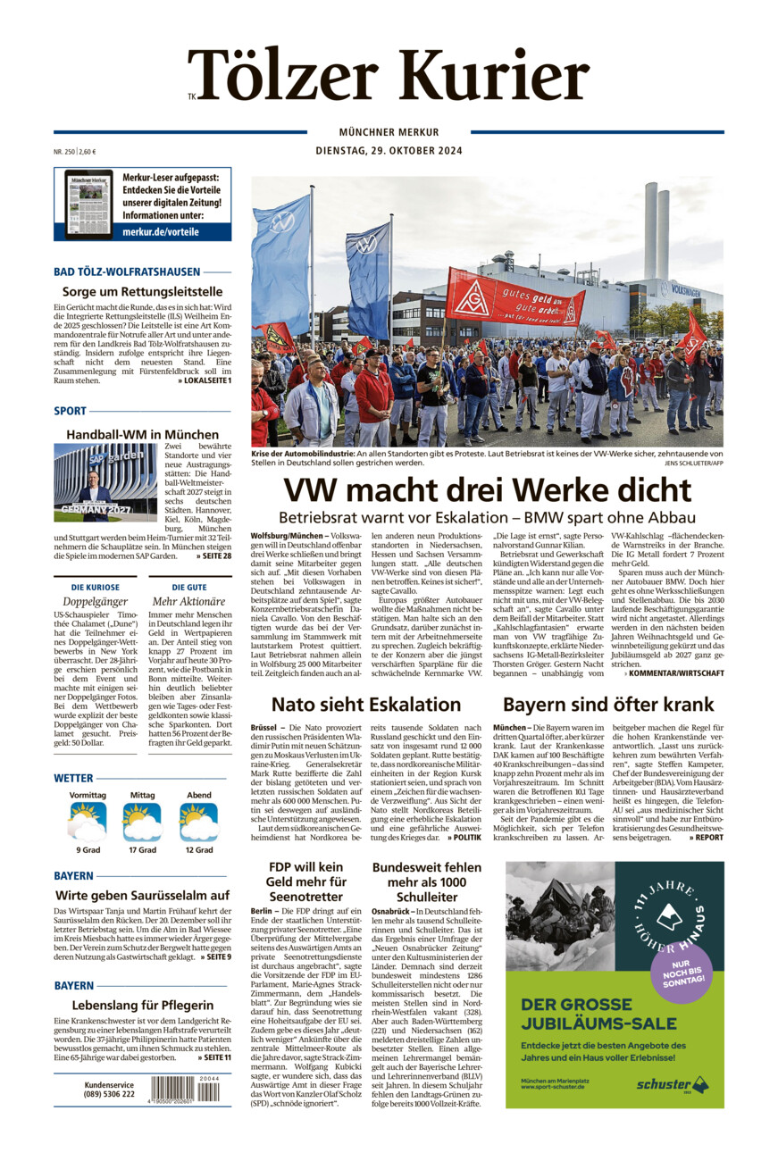 Tölzer Kurier (TK) vom Dienstag, 29.10.2024