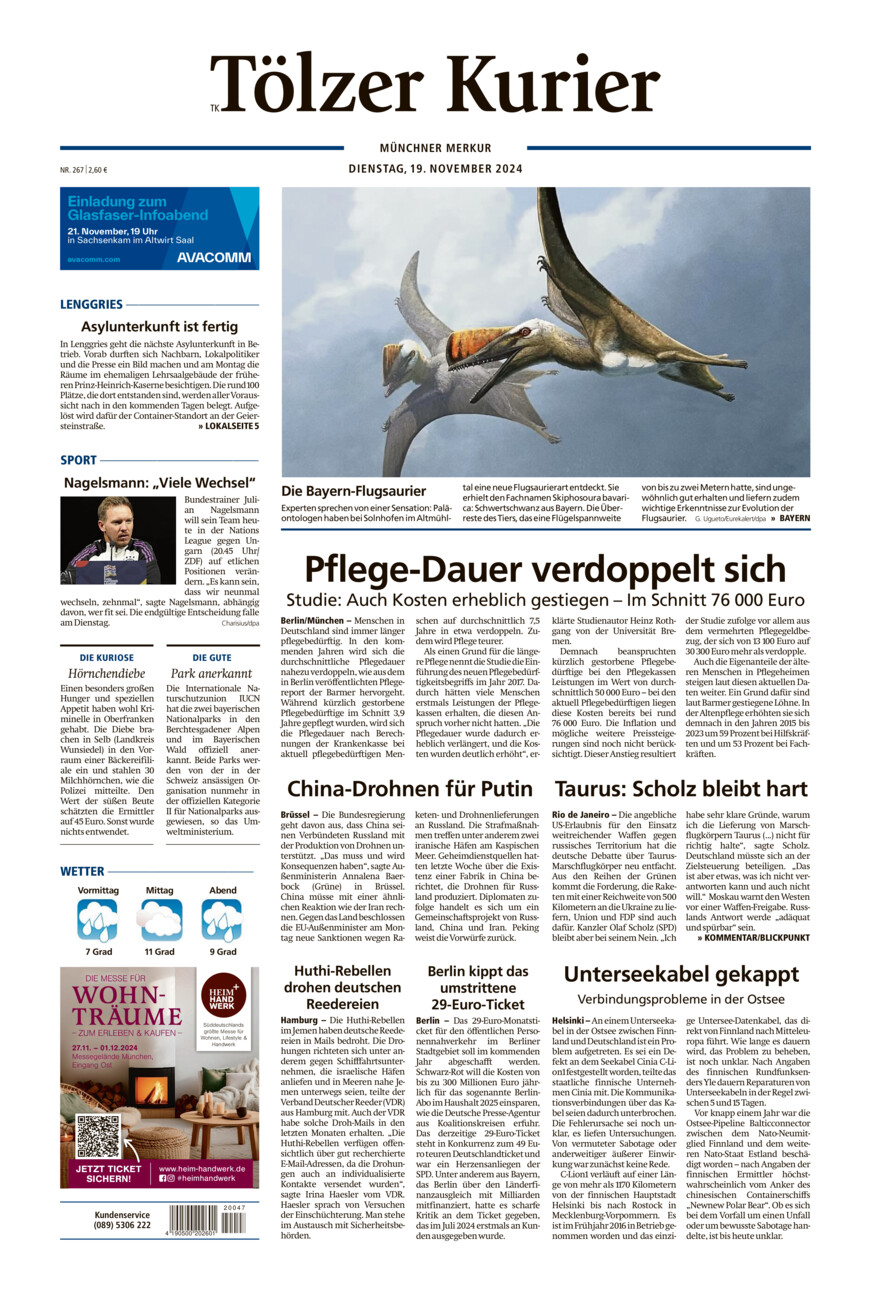 Tölzer Kurier (TK) vom Dienstag, 19.11.2024