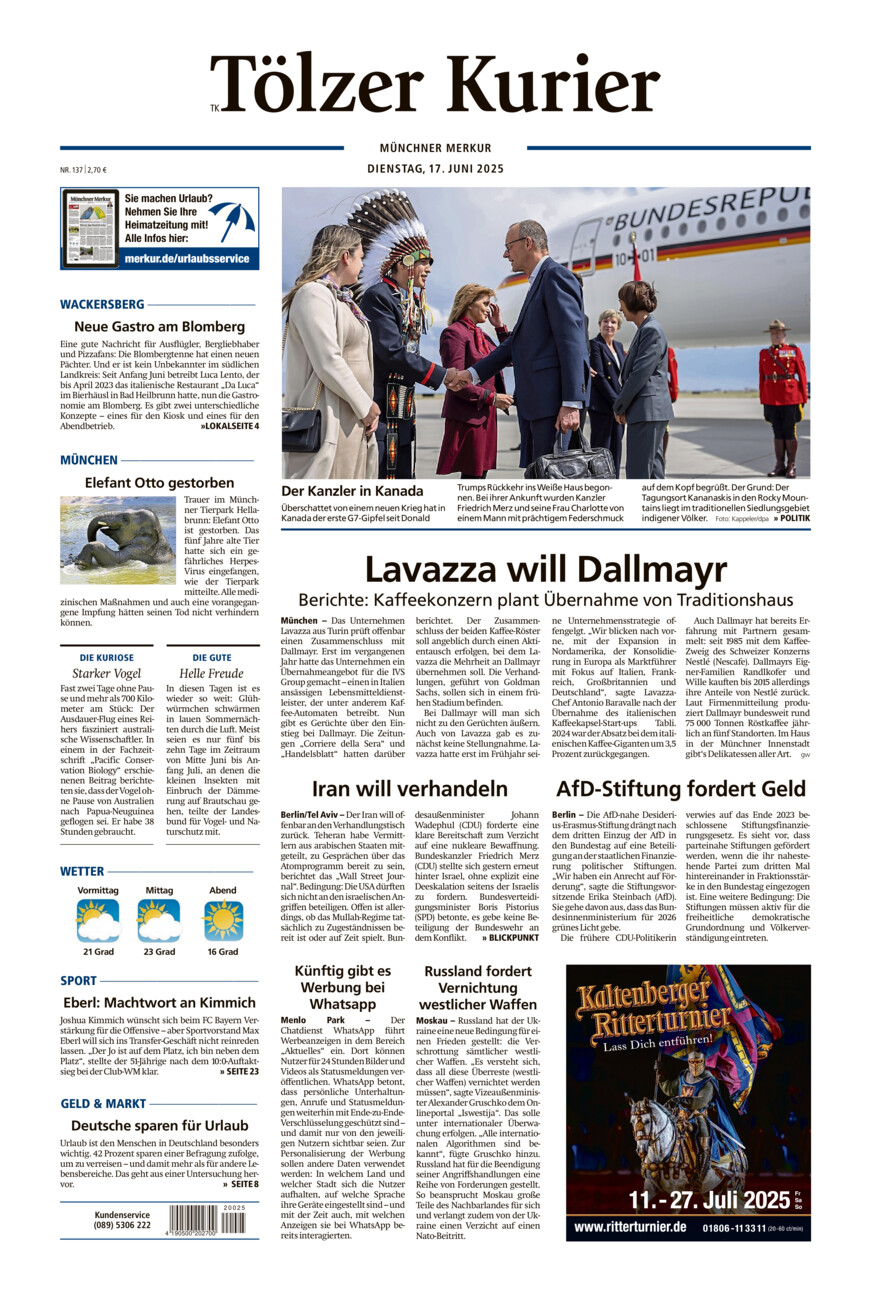 Tölzer Kurier (TK) vom Dienstag, 17.06.2025