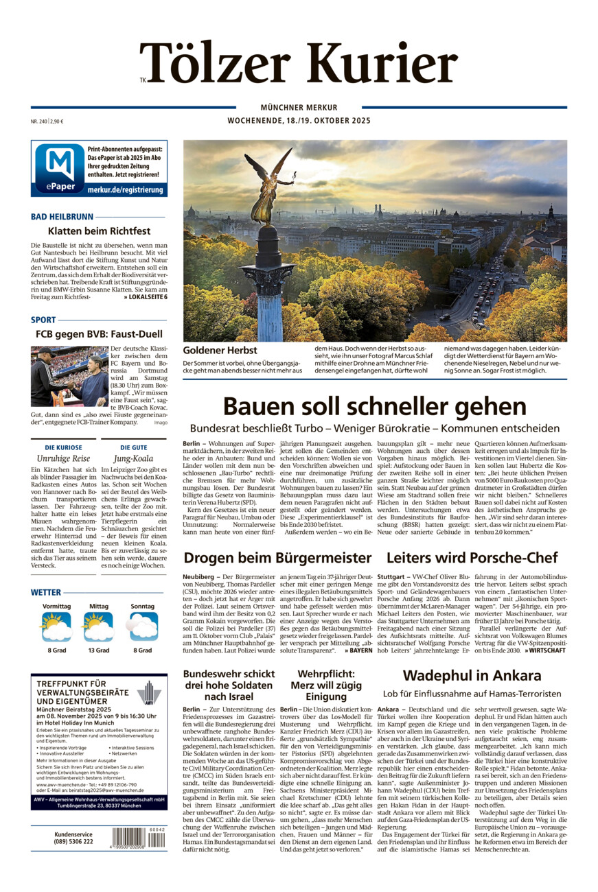 Tölzer Kurier (TK) vom Samstag, 18.10.2025