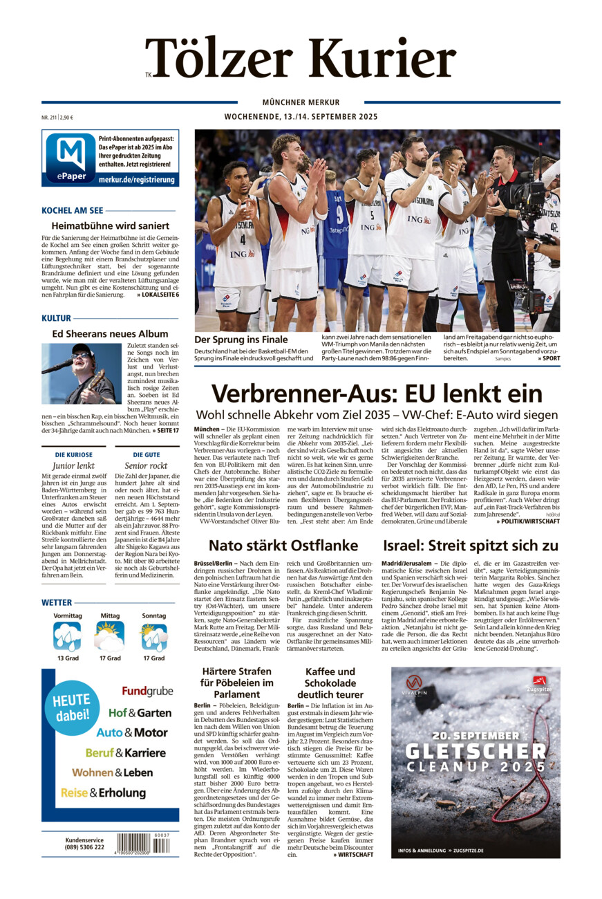 Tölzer Kurier (TK) vom Samstag, 13.09.2025