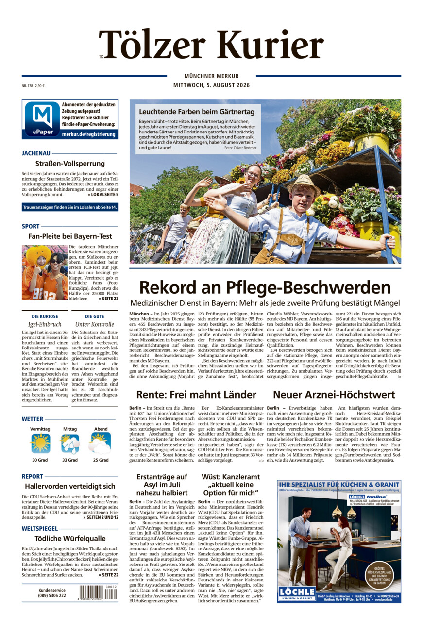 Tölzer Kurier (TK) vom Mittwoch, 05.08.2026