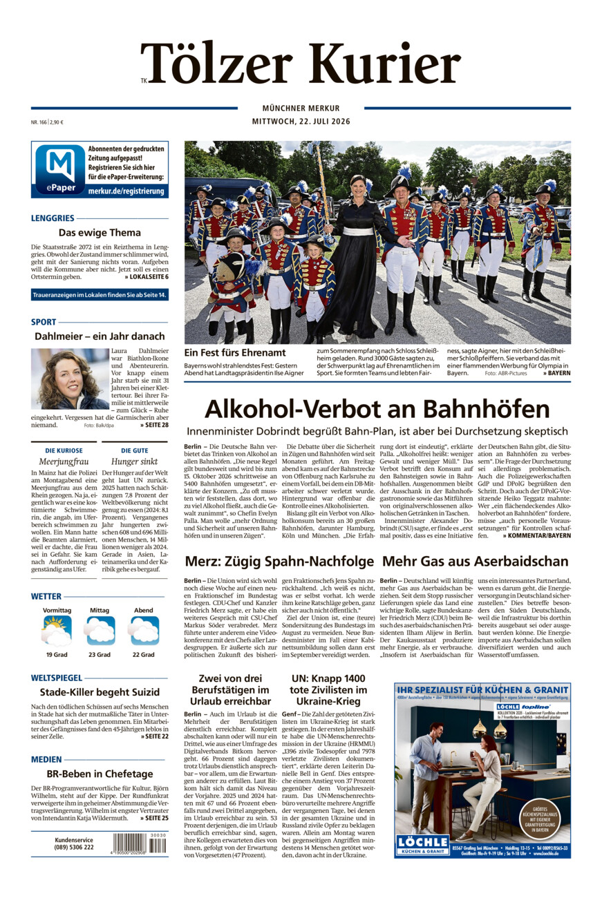 Tölzer Kurier (TK) vom Mittwoch, 22.07.2026