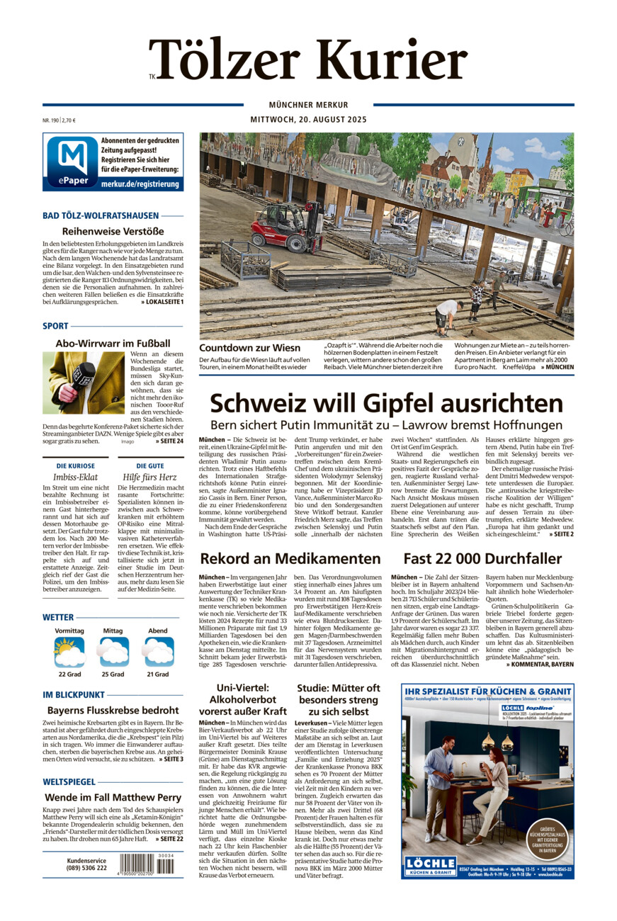 Tölzer Kurier (TK) vom Mittwoch, 20.08.2025