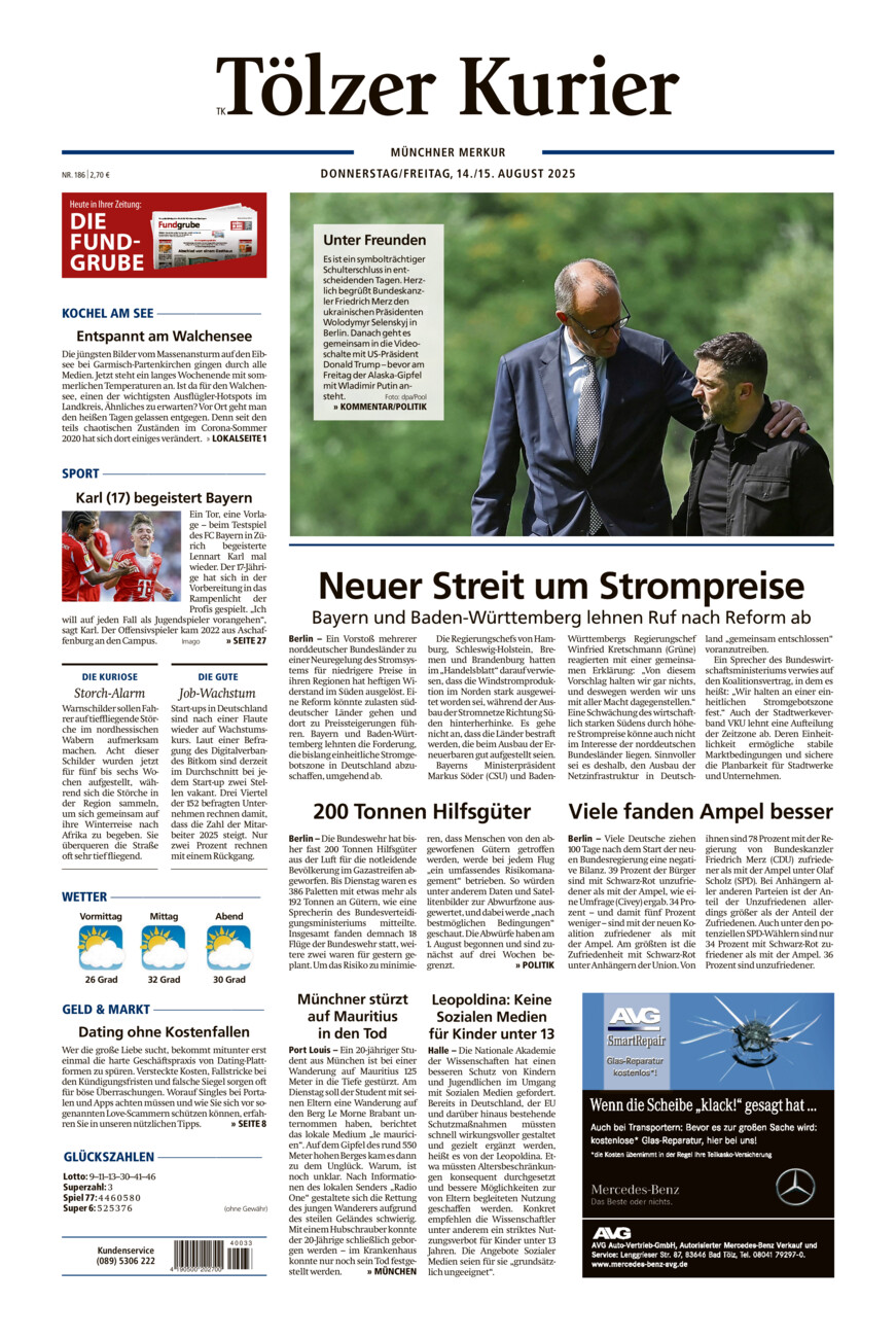Tölzer Kurier (TK) vom Donnerstag, 14.08.2025