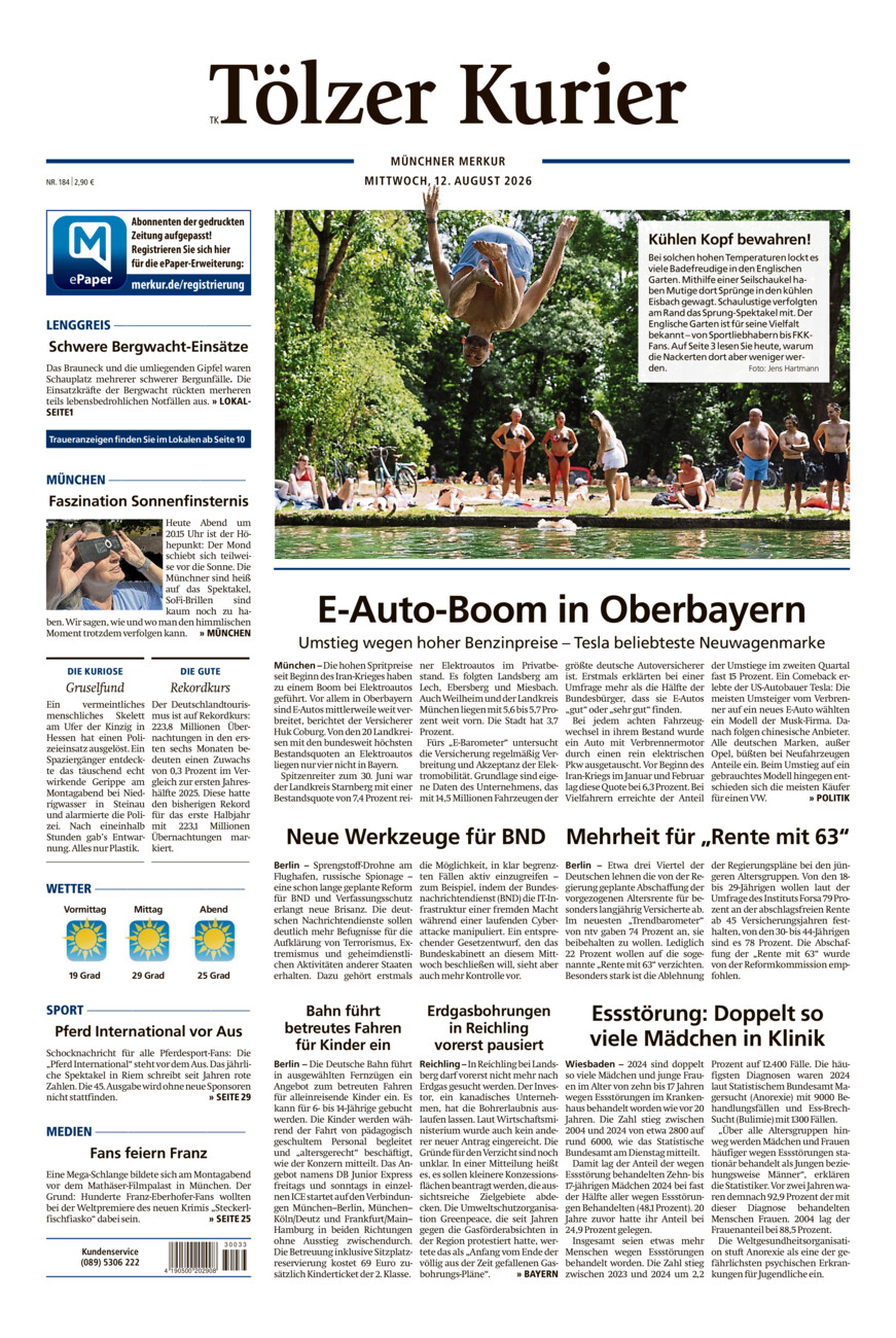 Tölzer Kurier (TK) vom Mittwoch, 12.08.2026