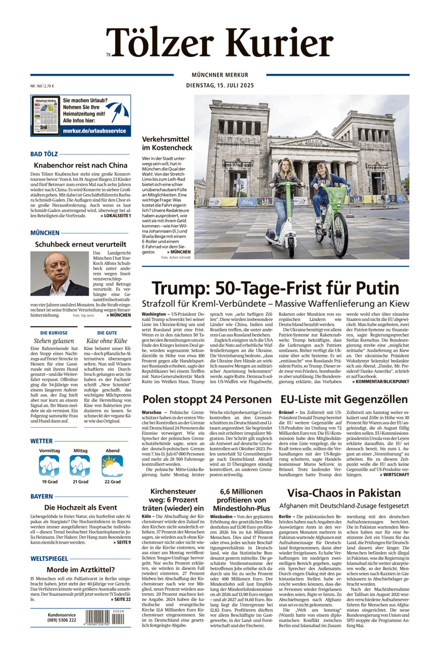 Tölzer Kurier (TK) vom Dienstag, 15.07.2025