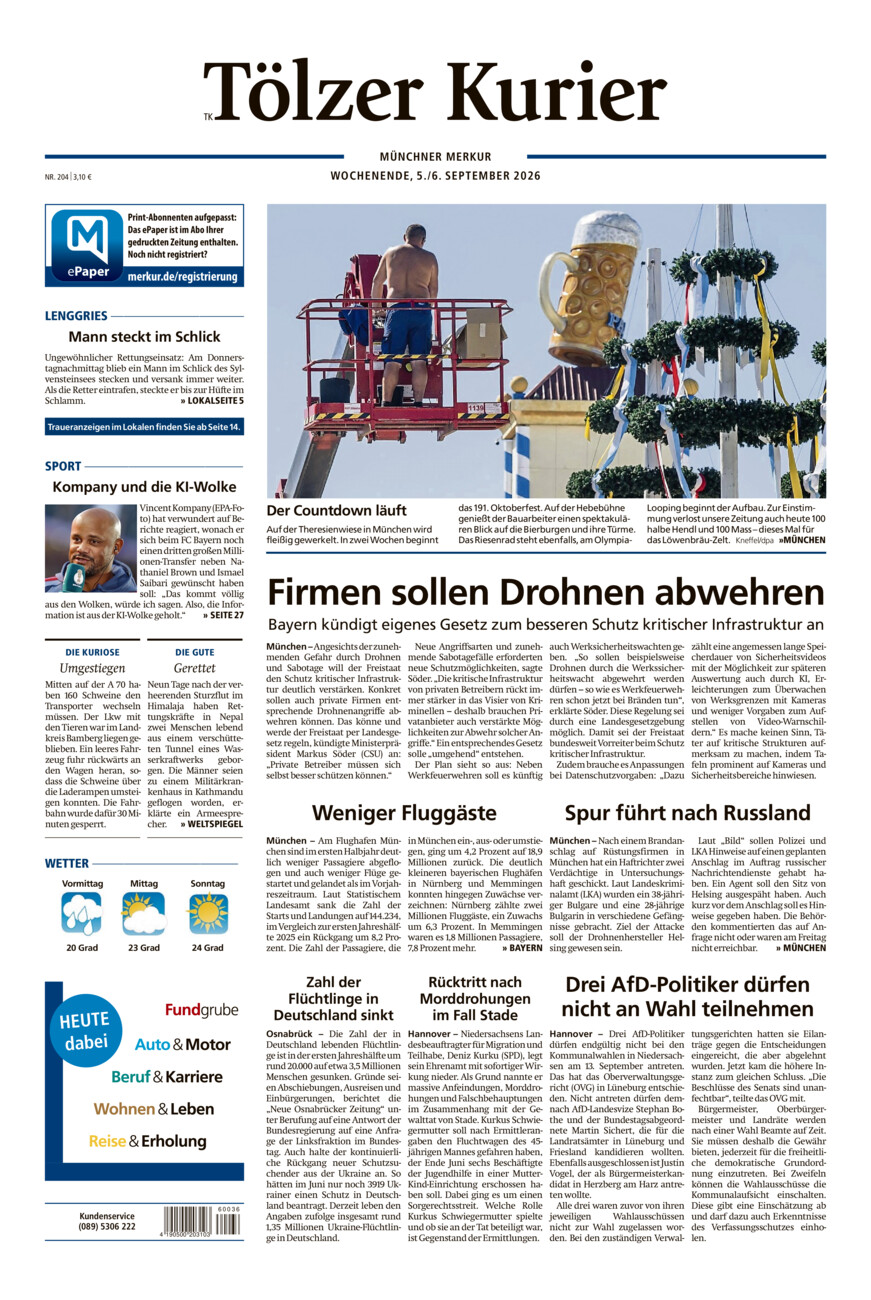 Tölzer Kurier (TK) vom Samstag, 05.09.2026
