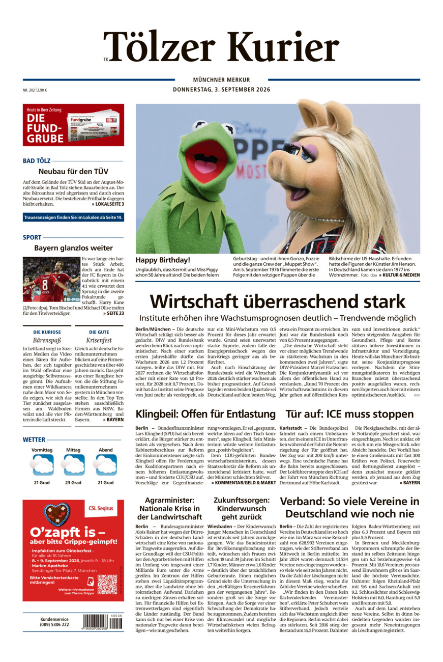 Tölzer Kurier (TK) vom Donnerstag, 03.09.2026