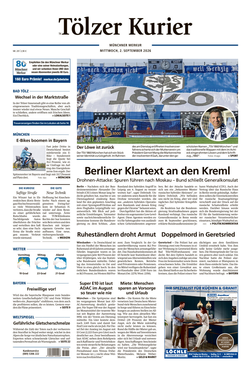 Tölzer Kurier (TK) vom Mittwoch, 02.09.2026