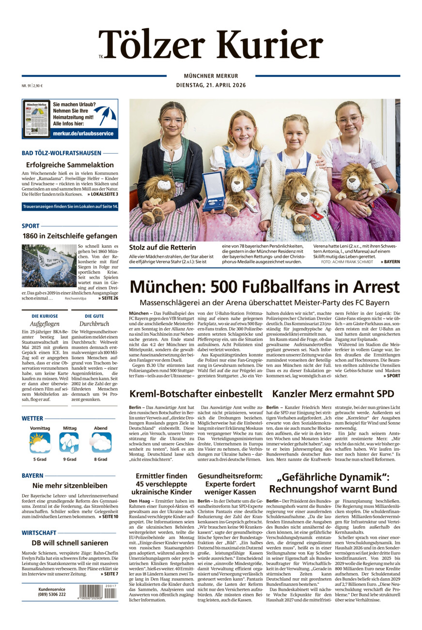 Tölzer Kurier (TK) vom Dienstag, 21.04.2026
