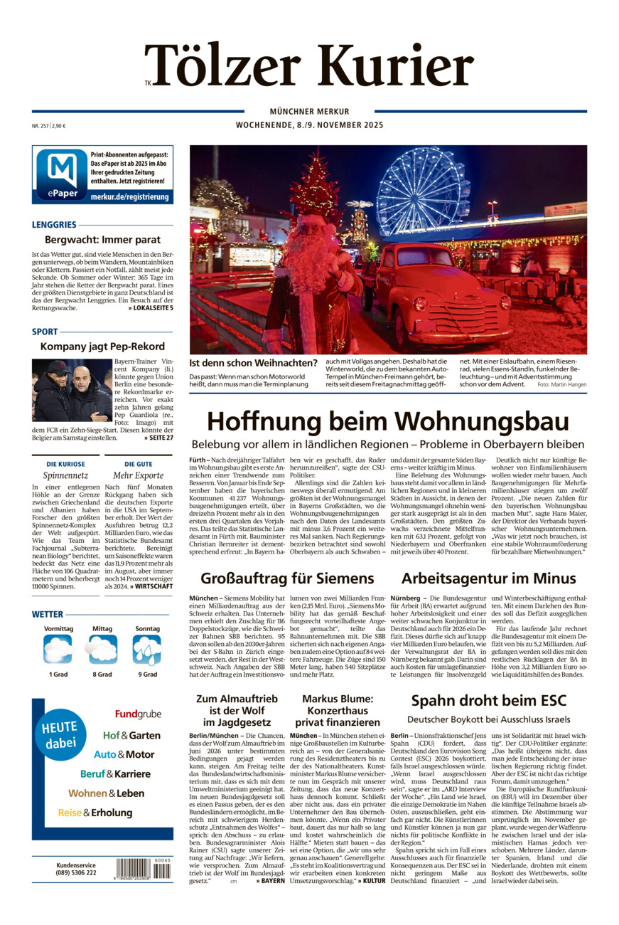 Tölzer Kurier (TK) vom Samstag, 08.11.2025