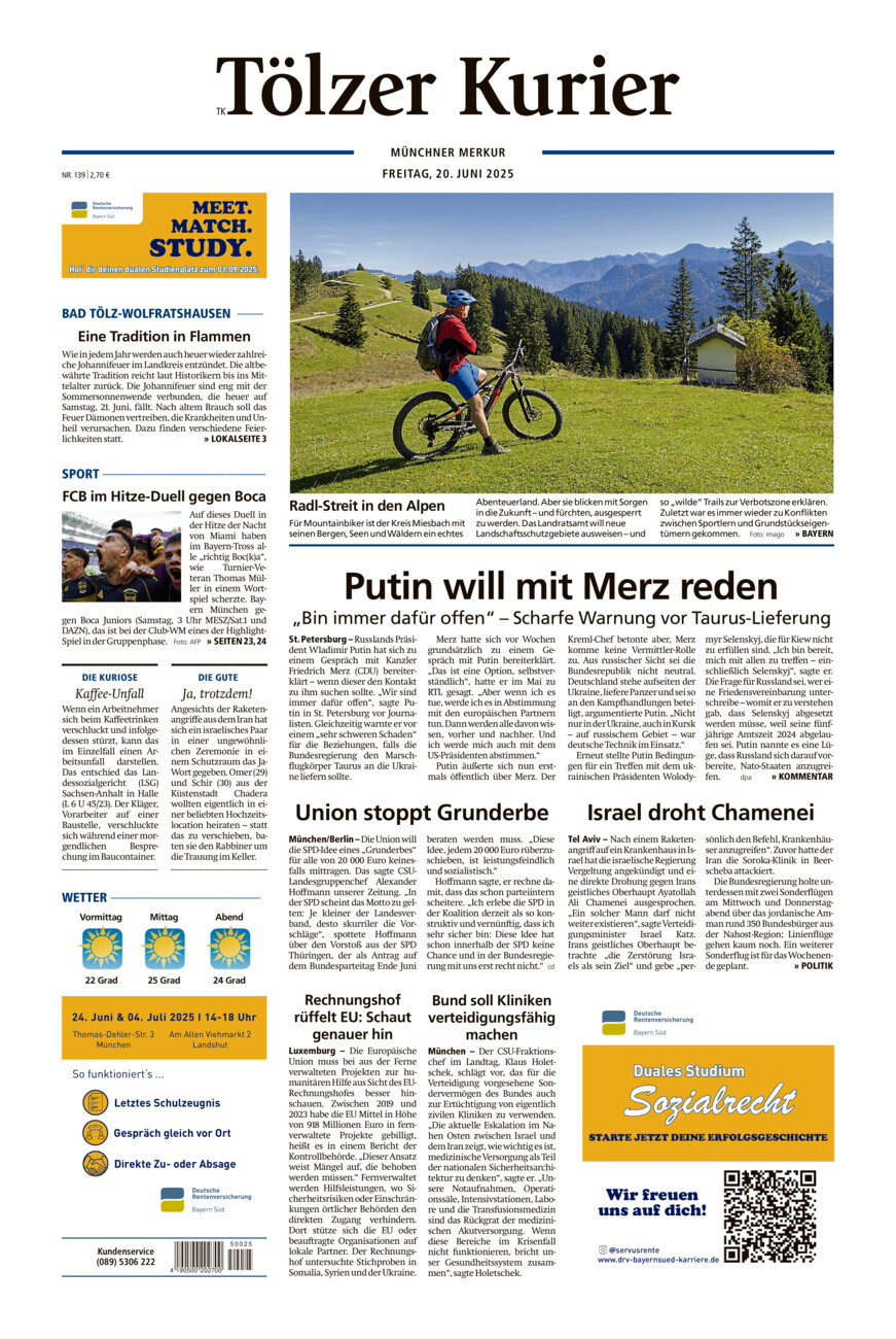 Tölzer Kurier (TK) vom Freitag, 20.06.2025