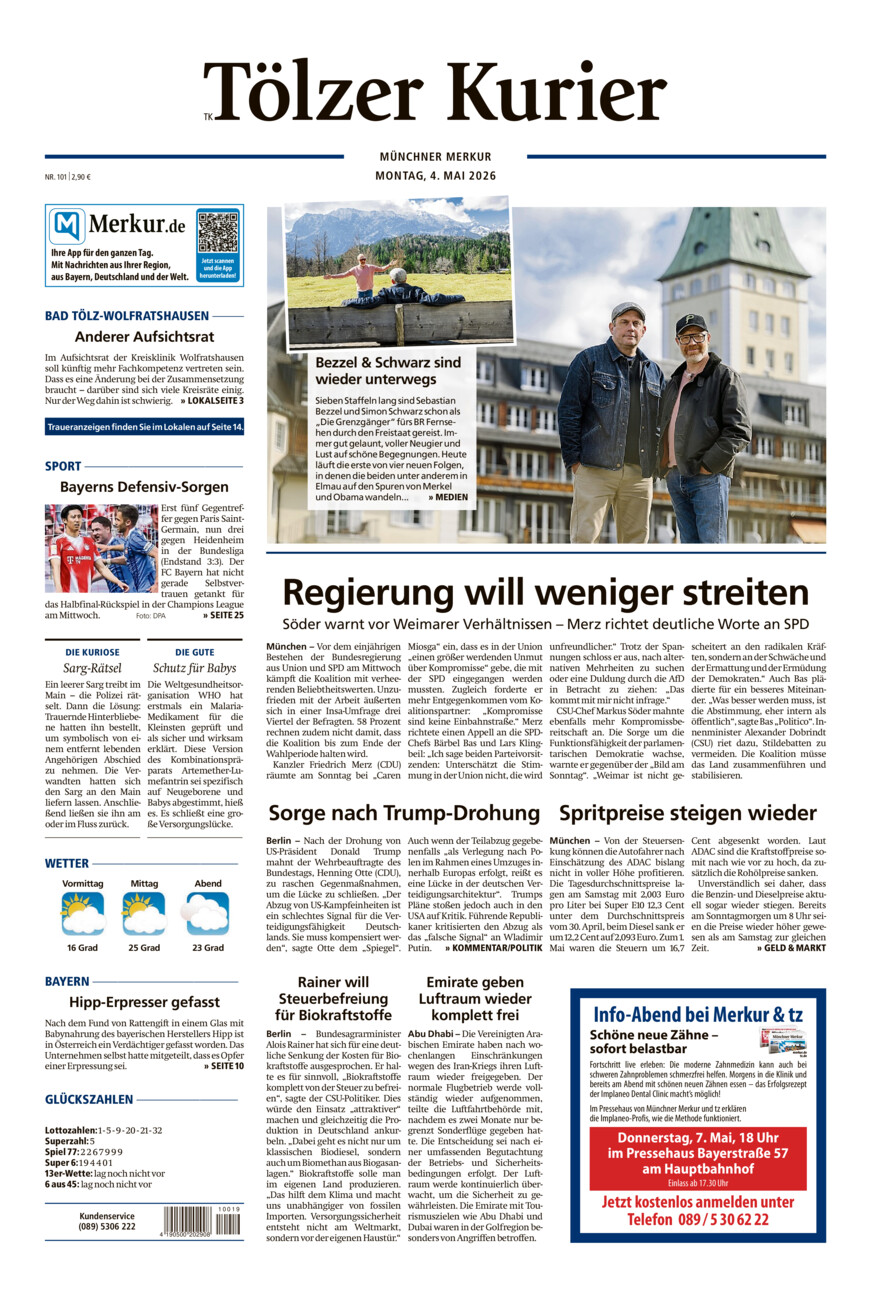 Tölzer Kurier (TK) vom Montag, 04.05.2026