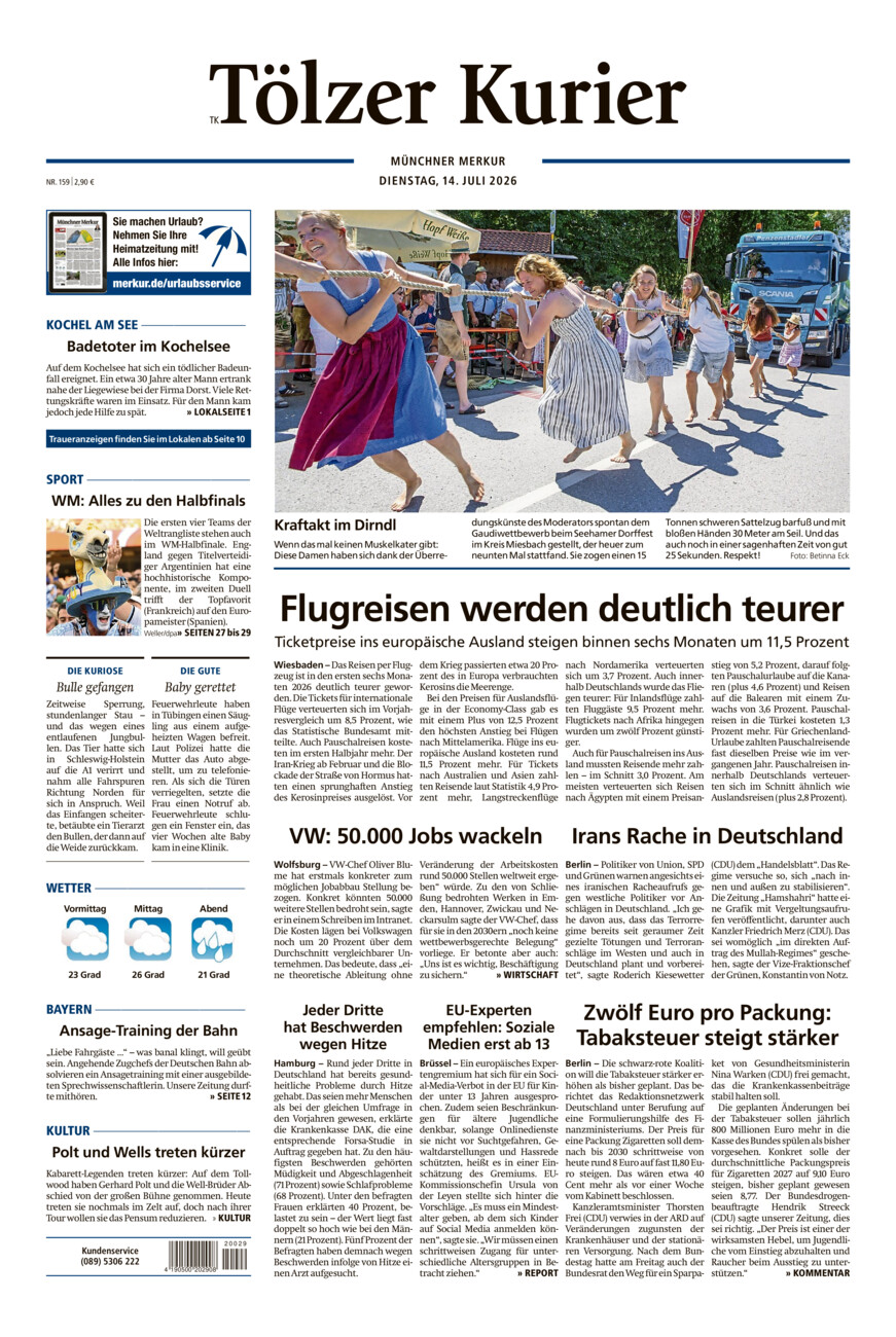 Tölzer Kurier (TK) vom Dienstag, 14.07.2026