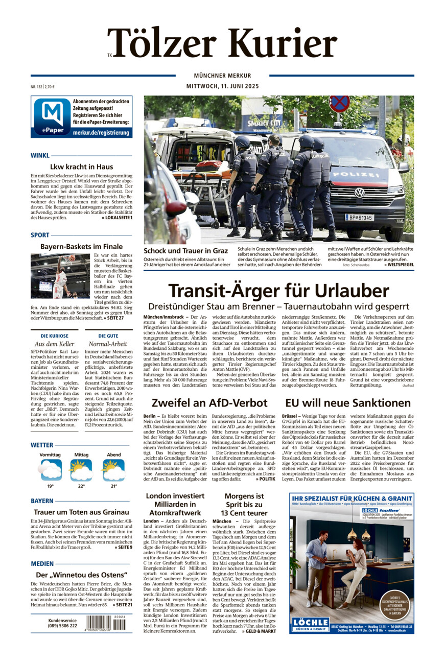 Tölzer Kurier (TK) vom Mittwoch, 11.06.2025