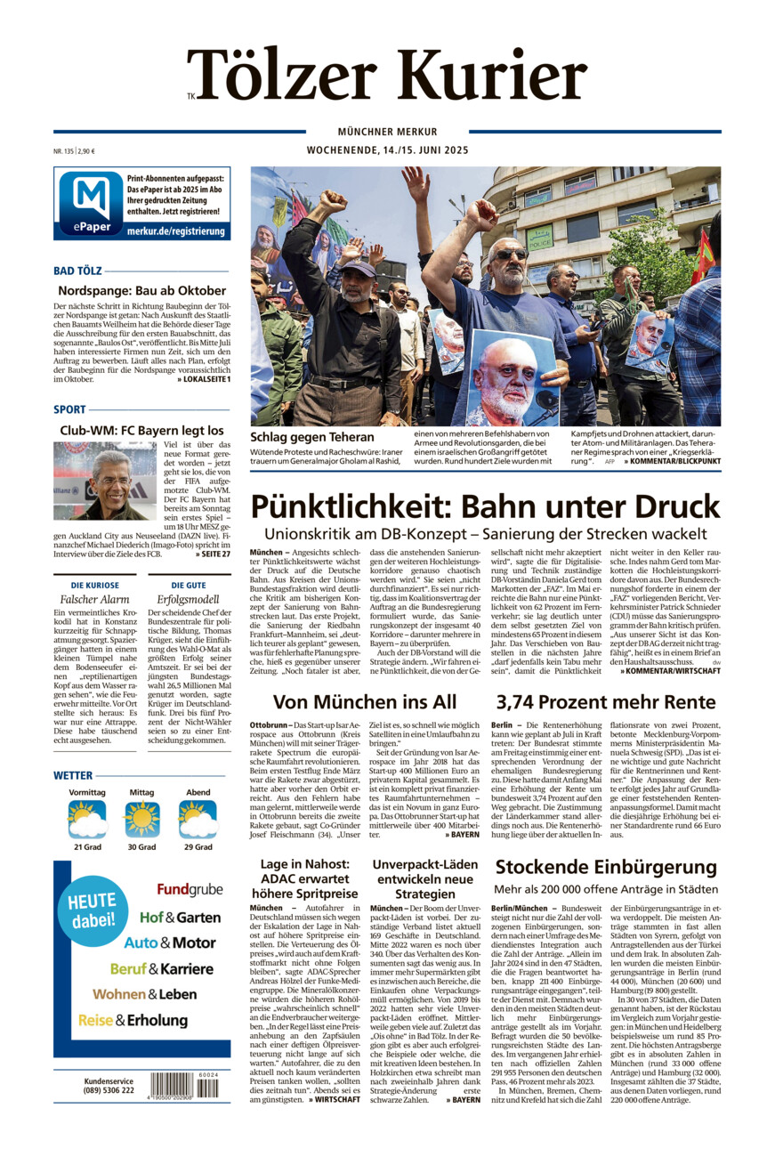 Tölzer Kurier (TK) vom Samstag, 14.06.2025