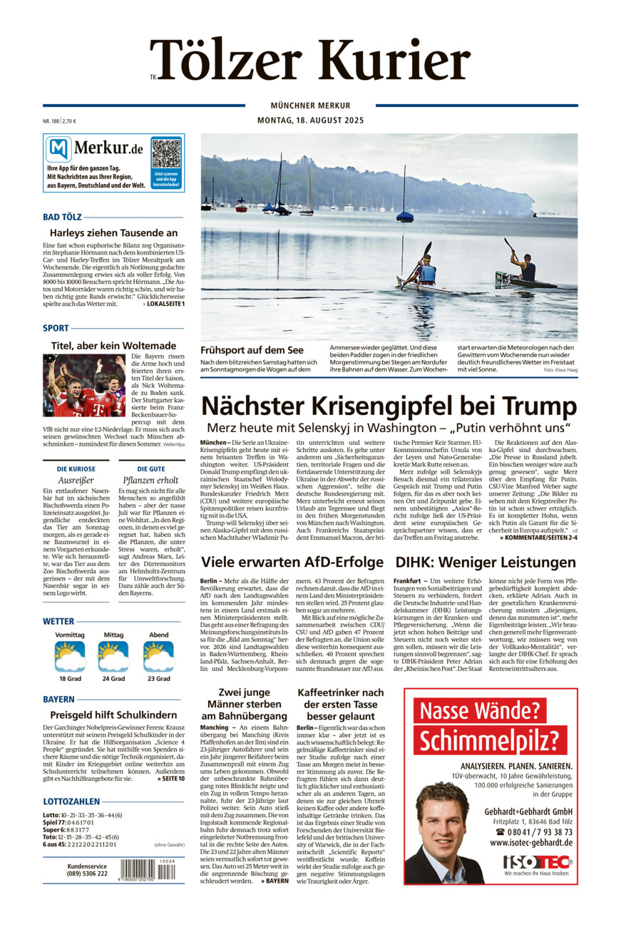 Tölzer Kurier (TK) vom Montag, 18.08.2025