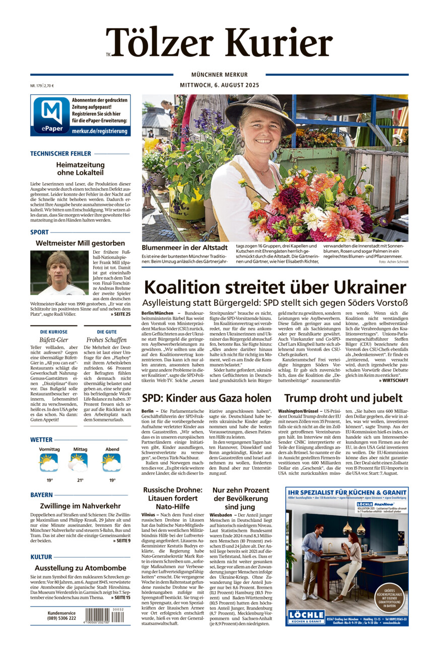 Tölzer Kurier (TK) vom Mittwoch, 06.08.2025