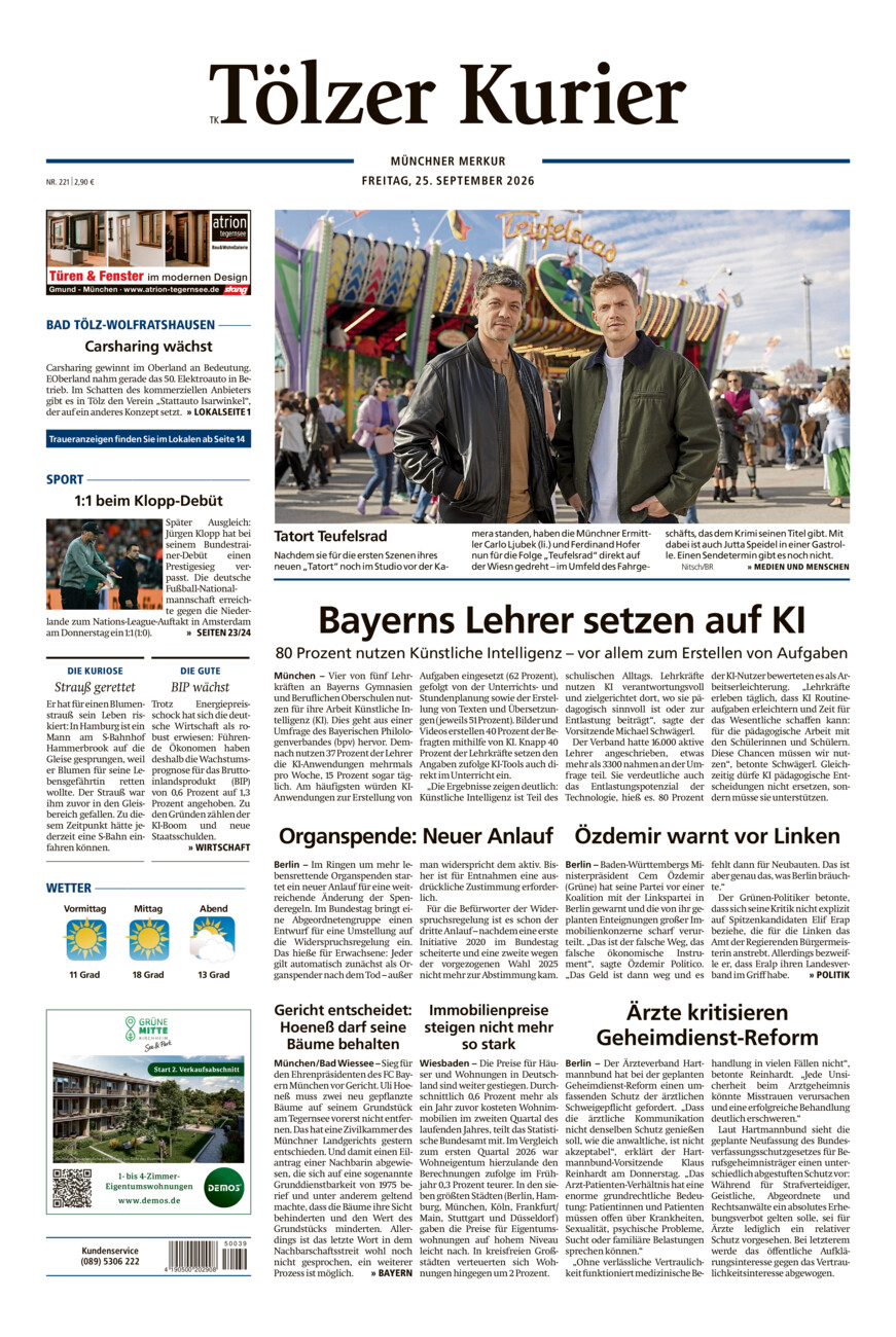 Tölzer Kurier (TK) vom Freitag, 25.09.2026