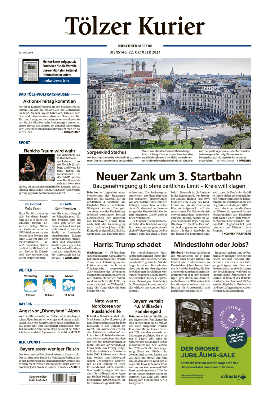 Tölzer Kurier (TK) vom Dienstag, 22.10.2024