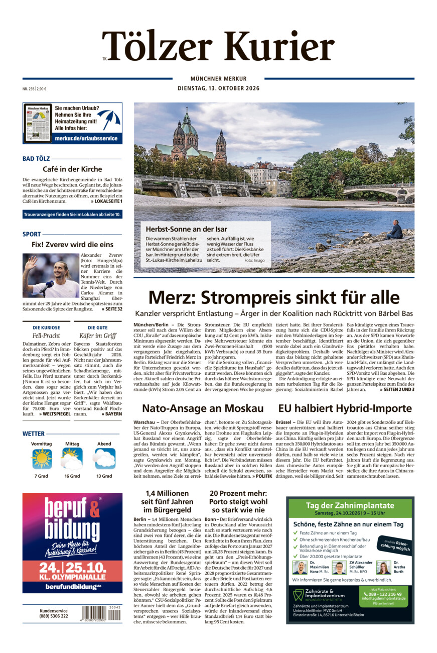 Tölzer Kurier (TK) vom Dienstag, 13.10.2026