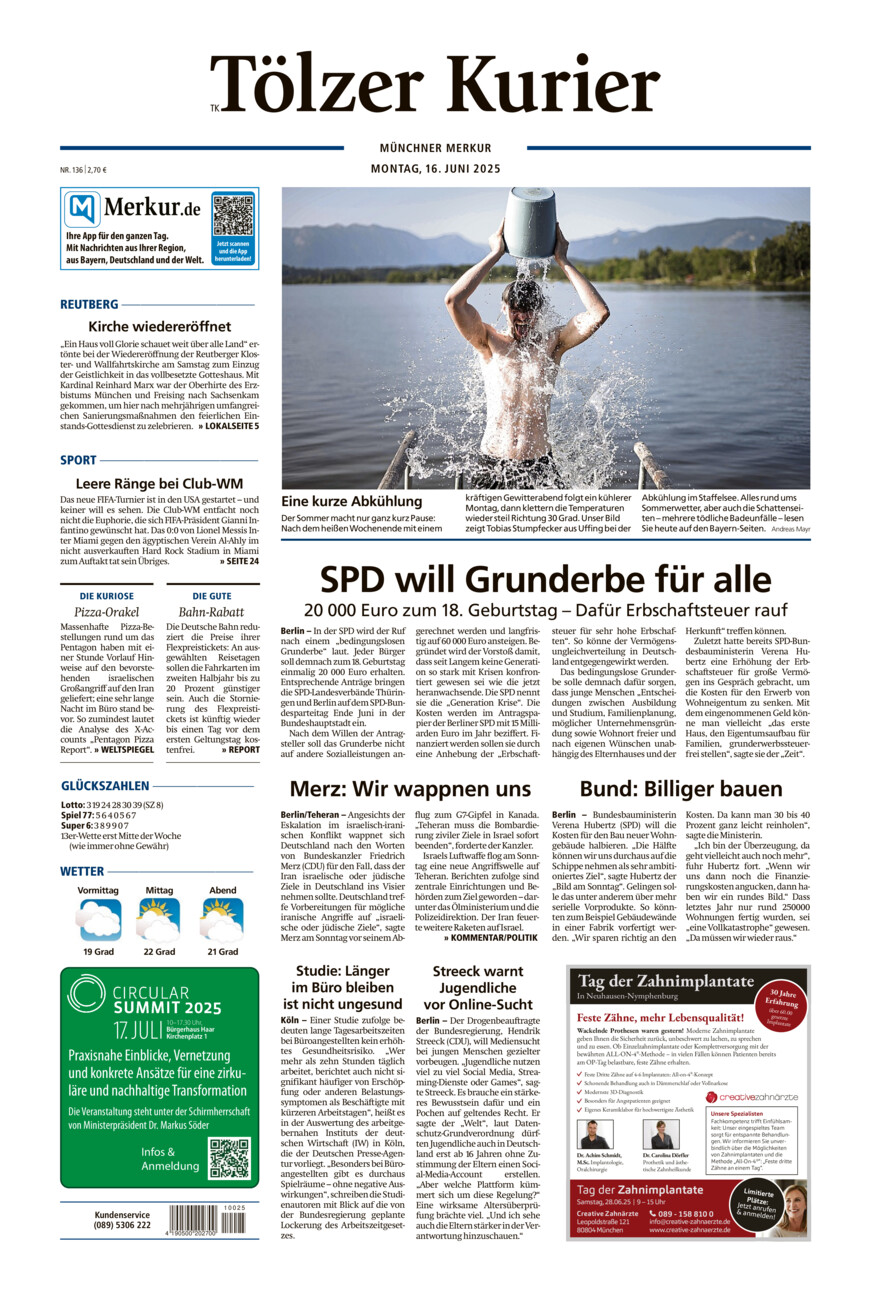 Tölzer Kurier (TK) vom Montag, 16.06.2025