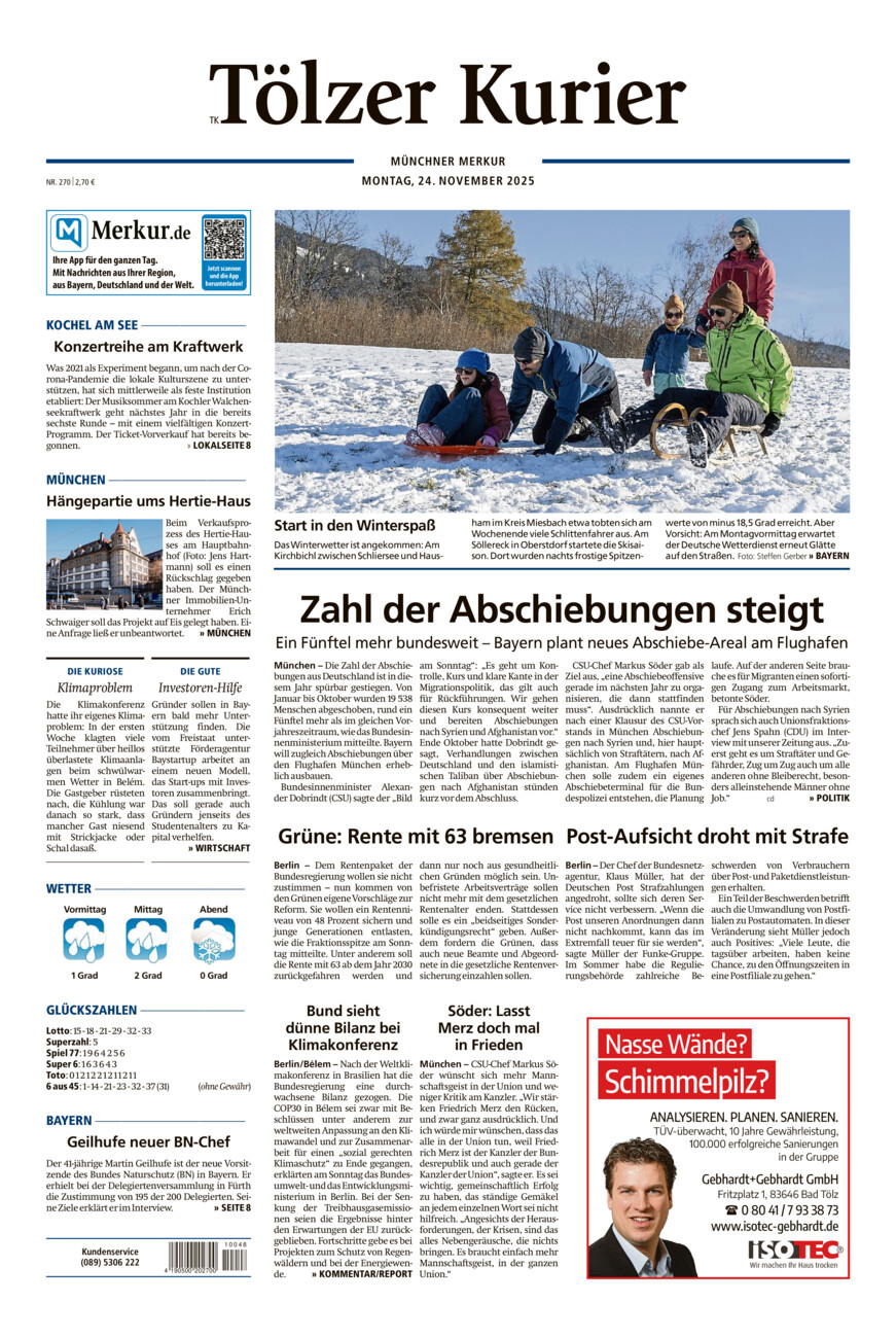 Tölzer Kurier (TK) vom Montag, 24.11.2025