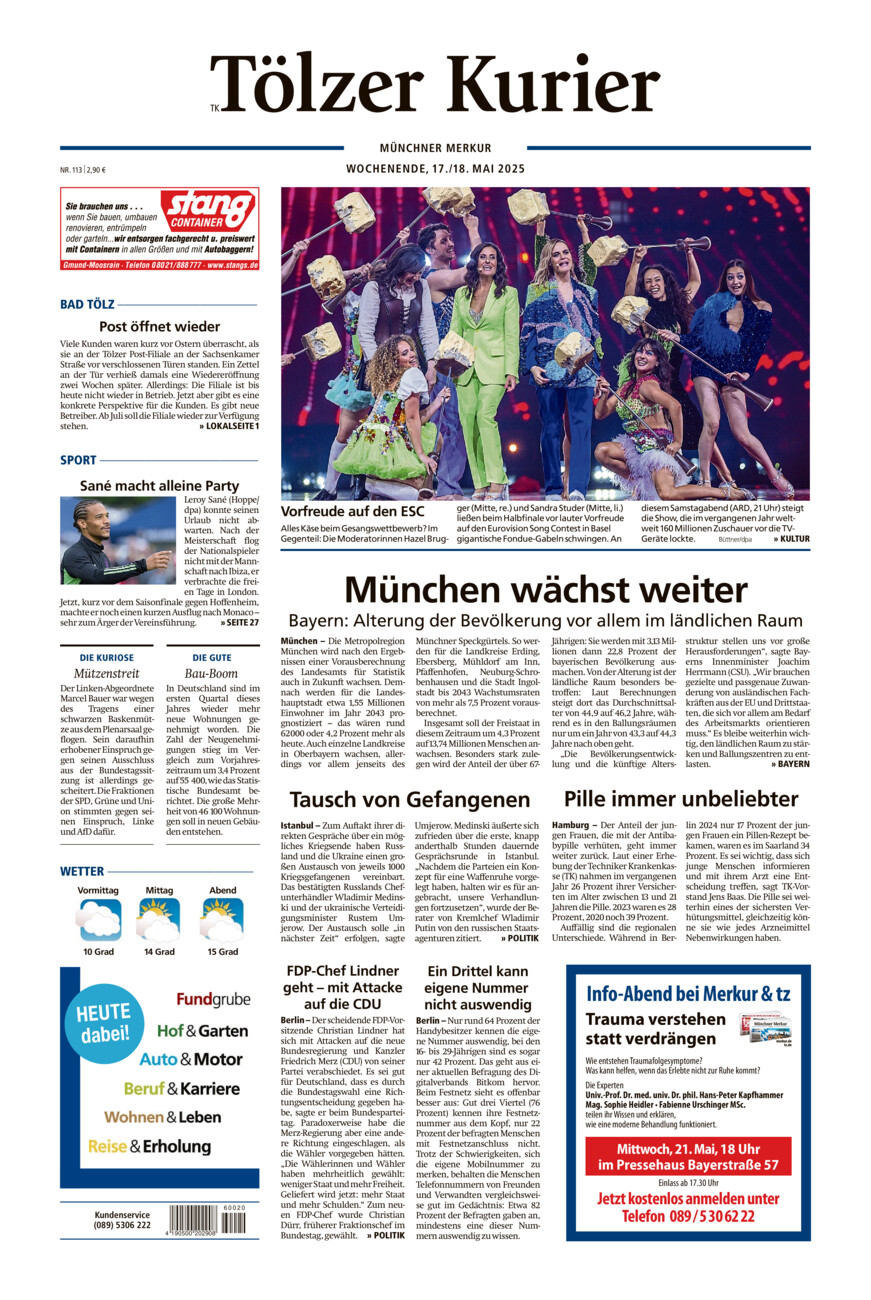 Tölzer Kurier (TK) vom Samstag, 17.05.2025