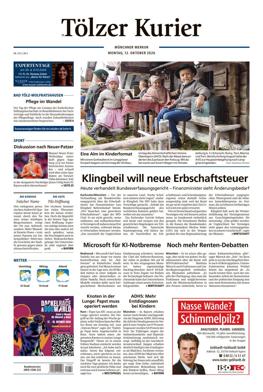 Tölzer Kurier (TK) vom Montag, 12.10.2026