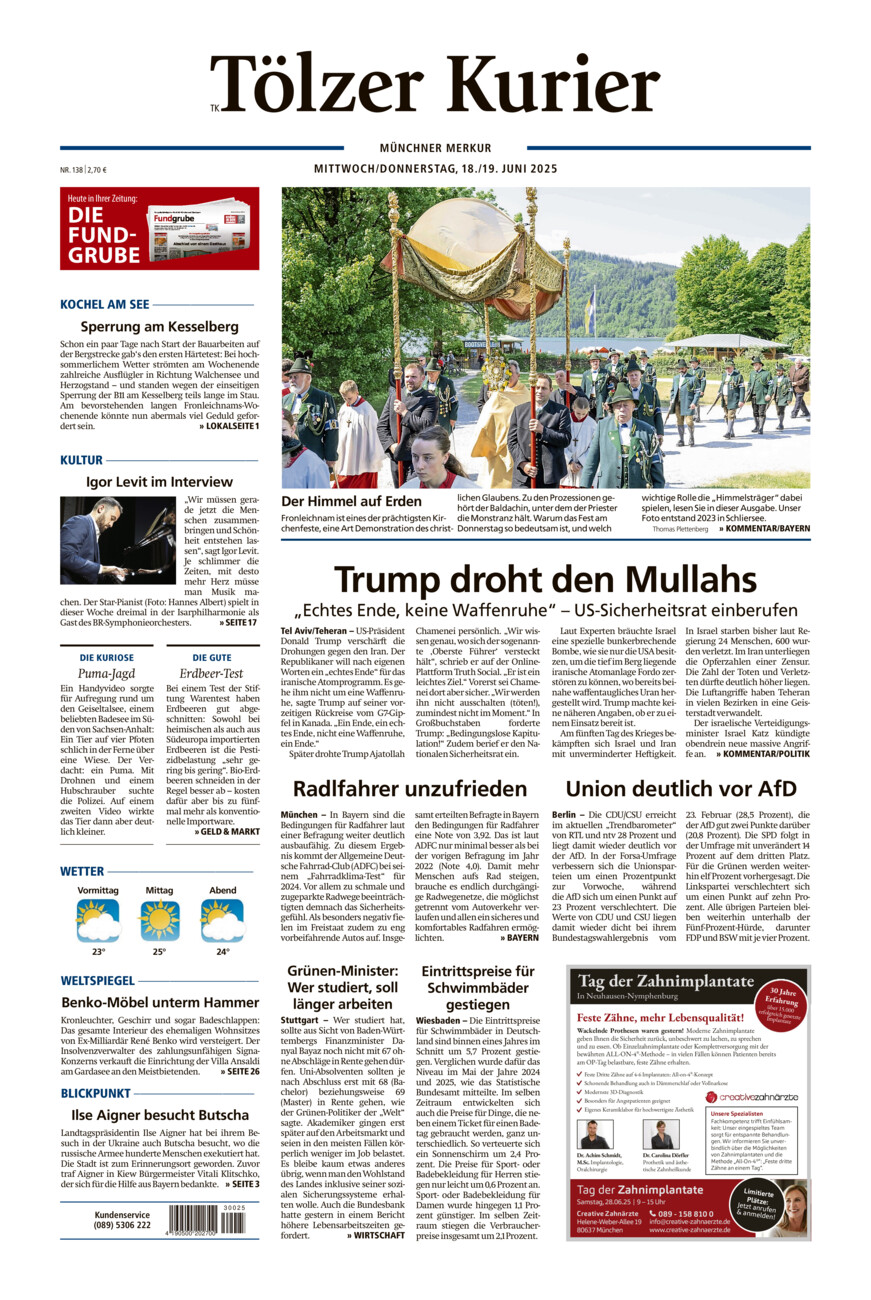 Tölzer Kurier (TK) vom Mittwoch, 18.06.2025